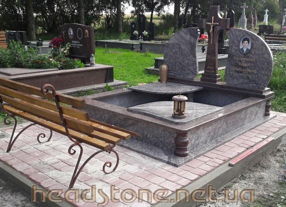Пам’ятник з граніту виготовлення Львів Елітний На двох ,Проект пам’ятника на могилу, 3Dмоделі пам’ятникаДекор для пам’ятника , ритуальна ангела Статуя на цвинтар