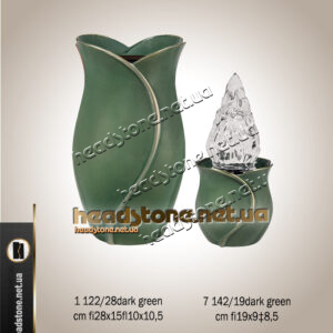 Декор на пам’ятник ваза і лампадка dark green